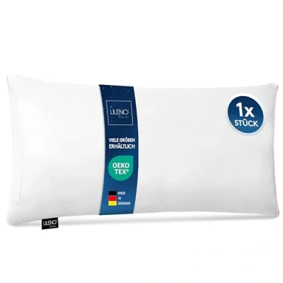 Afbeelding van LILENO HOME Microvezel kussen, 40 x 80 cm, premium kwaliteit (vulling 450 g), wasbaar tot 95 C, met ritssluiting, kussen als kussenvulling voor