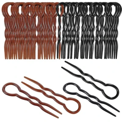 Afbeelding van 20 stuks haarspelden in damesstijl, magische eenvoudige spiraal, snel, gevlochten, twist, styling, clip, zwart en bruin