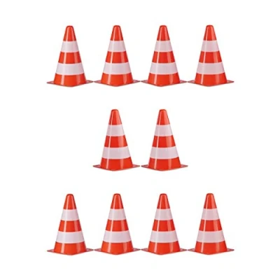 Afbeelding van Relaxdays pylonnen pionnen set van 10 22 cm afbakenkegels verkeerskegel