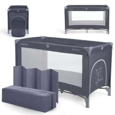 Afbeelding van KikkaBoo SO Gifted Reisbed, tot 15 kg, babybox 120 x 60 cm, 1 niveau, opvouwbaar, licht, draagtas, compact, marineblauw