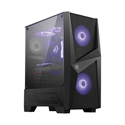 Afbeelding van MSI MAG Forge 100M Midi tower PC behuizing Zwart, Transparant