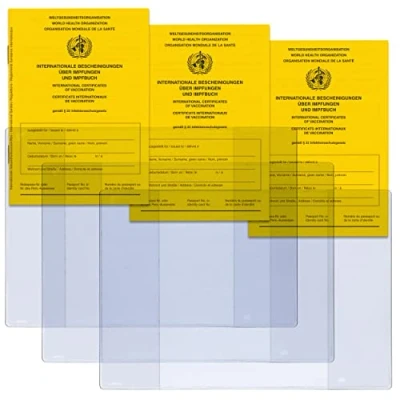 Afbeelding van Welsberg Set van 3 vaccinatiepaspoorten en x ID kaarthouder, transparante beschermhoes voor internationaal vaccinatiecertificaat vaccinatieboek