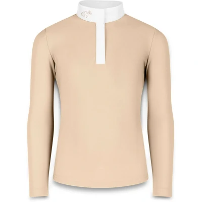 Afbeelding van Kentucky Horsewear Wedstrijdshirt Sammy Meisjes Lange Mouw Beige Maat 110 Ademend &amp; Elastisch