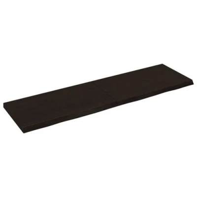 Afbeelding van Wandschap 140x40x4 cm behandeld massief eikenhout donkergrijs