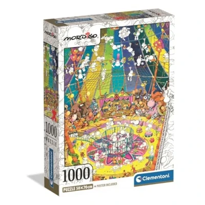 Afbeelding van Clementoni Puzzel 1000 stukjes voor volwassenen en jongens, Impossible Collection, Mordillo cartoon thema, The Show, compacte doos met poster, cadeau idee mannen vrouwen, gemaakt in