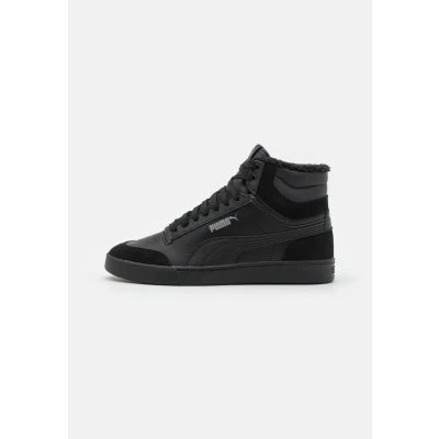 Afbeelding van Puma Shuffle MID Unisex Sneakers hoog, Maat: 44.5, Black/steel gray Leer en imitatieleer