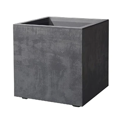 Afbeelding van Kreher Plantenbak XL Millennium in verschillende formaten en kleuren. Prachtige natuursteenlook bruin of antraciet! Van robuust kunststof (80 liter antraciet)