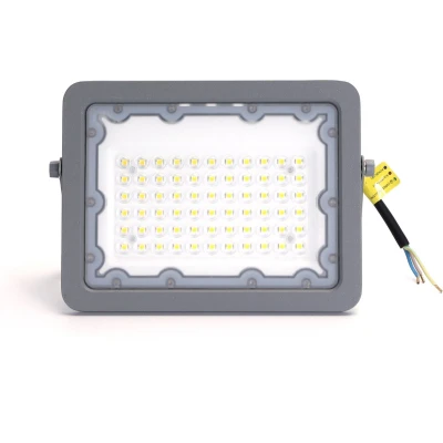 Afbeelding van Buitenlamp grijs LED bouwlamp 50W=450W schijnwerper koelwit 4000K 90 lichthoek waterdicht IP65