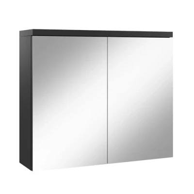 Afbeelding van Badplaats Spiegelkast Toledo 80 x 20 60 cm Zwart Badkamerkast Badkamer