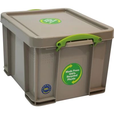 Afbeelding van Really Useful Box Opbergdoos 35 Liter, Gerecycleerd, Grijs