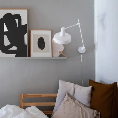Afbeelding van GRUPA Arigato wandlamp 1 lamp 70cm Ø23cm wit
