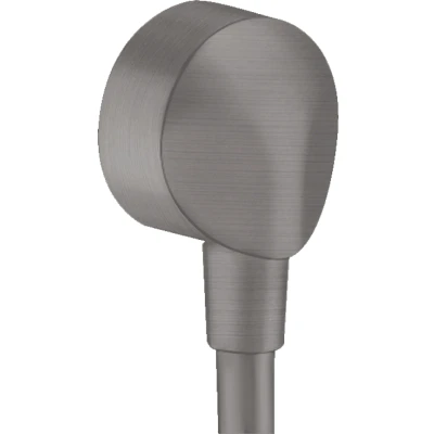 Afbeelding van Hansgrohe Fixfit muuraansl.bocht E zo/terugslagklep brush black chr