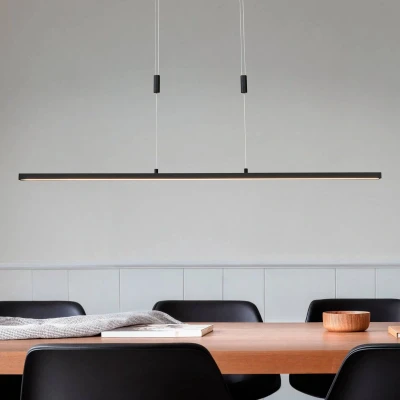 Afbeelding van Lindby Hanglampen met dimmer CCT 1licht Aluminium, ijzer H: 2 cm zwart mat Inclusief lichtbron