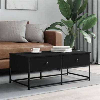 Image de vidaXL Table basse noir 100x51x40 cm bois d&#039;ingénierie848479
