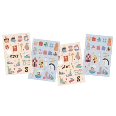 Afbeelding van Folat Stickers Sinterklaasfiguren Sint en Pieten 49 stuks