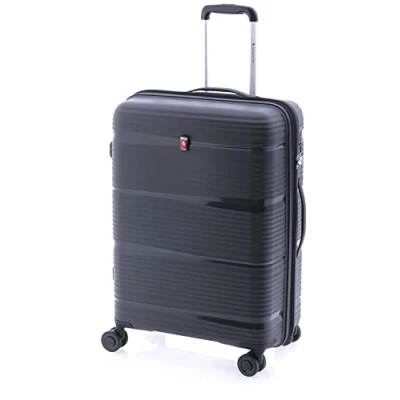 Afbeelding van Gladiator Bionic Middelgrote Koffer 65 cm 65/80 liter Expandable TSA slot Eco Friendly Recyclebaar PP Zwart