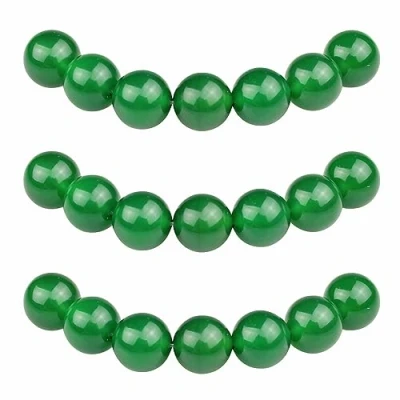 Afbeelding van MJDCB 45 stuks groene agaat kralen om te rijgen met gat, natuurlijk, rond, losse voor het maken van sieraden, armbanden, halskettingen