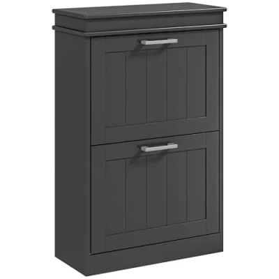 Afbeelding van HOMCOM Klapbare schoenenkast MDF 54x24x82,5cm Zwart