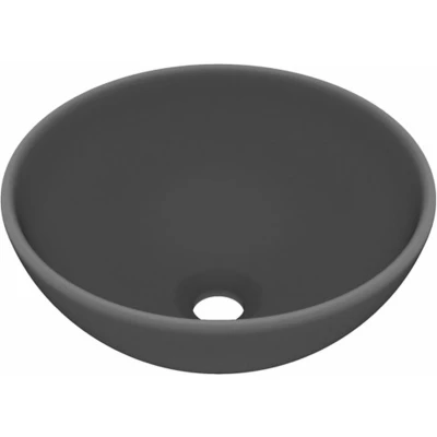 Afbeelding van Wastafel rond 32,5x14 cm keramiek mat donkergrijs