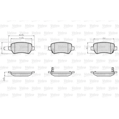 Afbeelding van VALEO 872417 Remblokkenset Achteras Excl. slijtage waarschuwingscontact Zonder slotschroefset, Voor zware omstandigheden OPEL: Combo C Tour