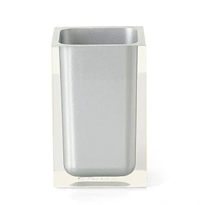 Afbeelding van Gedy Auckland badkamer zilver, afmetingen en gewicht: 11 x 7,2 cm 0,29 kg, tandenborstelhouder van hoogwaardig transparant hars, R&amp;D design, handgemaakt, 2 jaar garantie, uniek