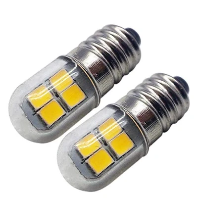 Afbeelding van Ruiandsion Set van 2 E10 ledlampen, 4,5 V, 6 E10, met 2835 8SMD schroefbasis, geel, upgrade voor koplampen, zaklampen, zaklamp