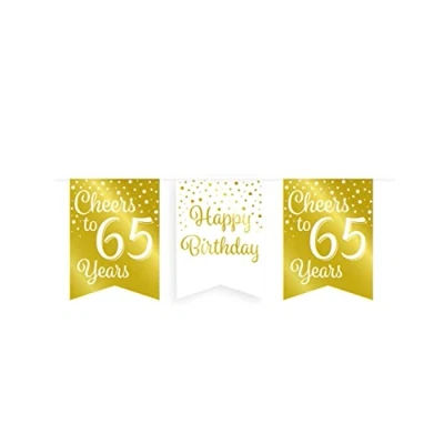 Afbeelding van Slinger Cheers to 65 years wit/goud 6m