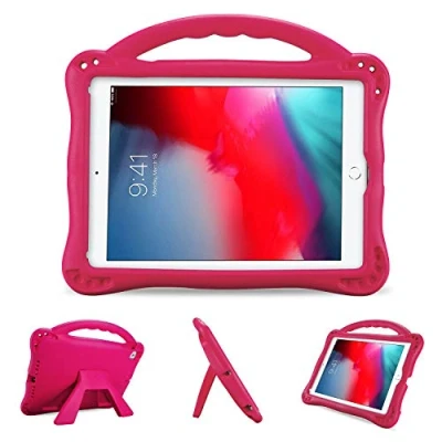 Afbeelding van ProCase Kinderhoes voor iPad 9.7 2018 2017 (6e 5e generatie) / Pro Air 2 1 Case Kind Lichtgewicht Schokbestendig Kickstand Rugged beschermhoes kinderen met handvat Magenta