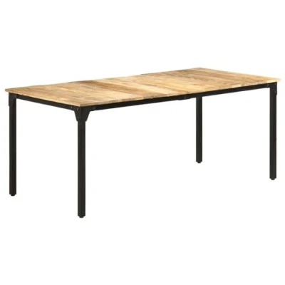 Afbeelding van vidaXL Eettafel 180x90x76 cm ruw mangohout