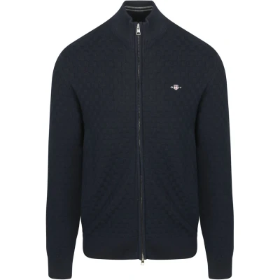 Afbeelding van Gant Vest Texture Donkerblauw Maat 3XL Heren
