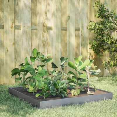 Afbeelding van vidaXL Plantenbak verhoogd 100x100x18,5 cm gegalvaniseerd staal