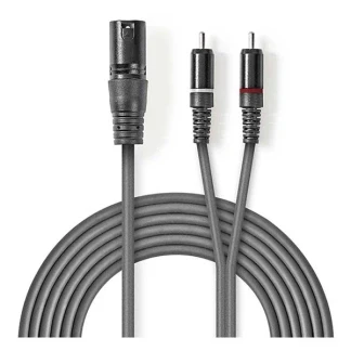 Afbeelding van XLR naar Tulp kabel (m/m) Nedis 1.5 meter (Gebalanceerd, Stereo)