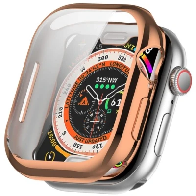 Afbeelding van Apple Watch TPU case Champagne / Rosé goud Geschikt voor 46mm