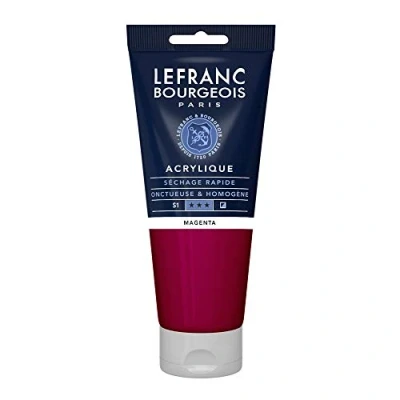 Image de Lefranc Bourgeois peinture acrylique magenta semi opaque satin fine 200 ml