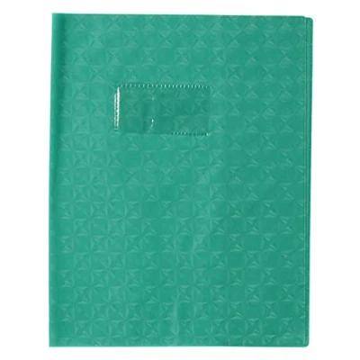 Image de Calligraphe Clairefontaine Protège cahier PVC format 170 x 220 mm, porte étiquette pour une identification facile, effet diamant, couleur vert réf. 72015C