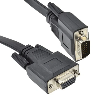 Afbeelding van platte kabel, 15 polig, VGA mannelijk, naar vrouwelijk, verlengkabel, 1 m [1 m/1 m]