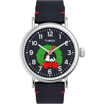 Afbeelding van Timex Peanuts Waterbury Standard TW2U86300 Horloge Leer Blauw Ø 40 mm