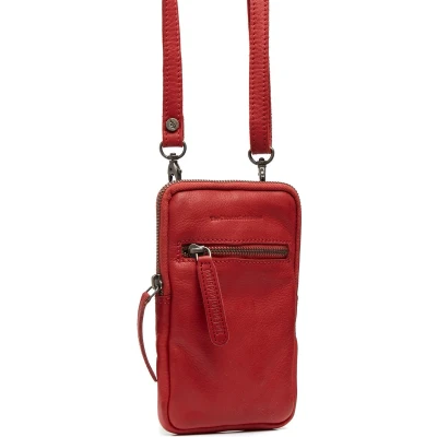 Afbeelding van The Chesterfield Brand Leren Telefoontasje Rood Salta
