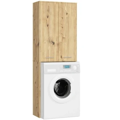 Afbeelding van FIN Badkamerkast 180cm voor Wasmachine 2 Deuren Eiken Artisan