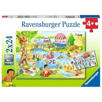 Afbeelding van Ravensburger puzzel Plezier aan het meer 2x24 stukjes kinderpuzzel