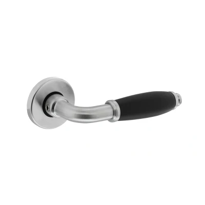 Afbeelding van Intersteel Deurklink chroom mat / zwart Bau stil