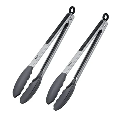 Afbeelding van Westmark 161822E3 Classic Silicone Maxi serveertang met siliconen handgrepen en rubberen handgrepen, lengte 34 cm, roestvrij staal/kunststof/siliconen, zilver/zwart