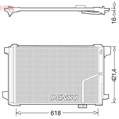 Afbeelding van DENSO DCN17035 Condensor Airco Met droger 618x421.4x16 R 134a 618 MERCEDES BENZ: E Class Saloon, C T modell, Saloon