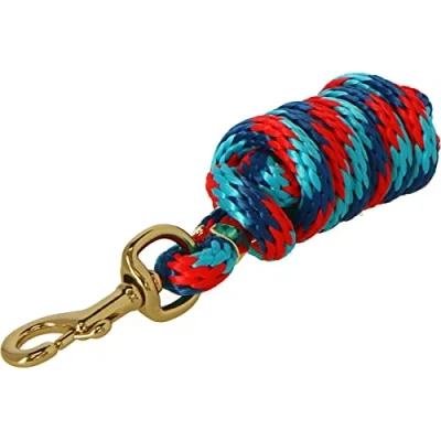 Afbeelding van Shires Halstertouw Topaz Navy/Red/Turqouise 1,8m