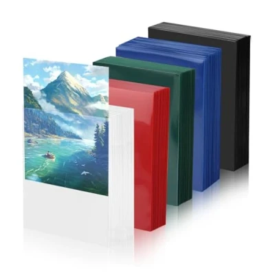 Afbeelding van NVIYAM 500 stuks verzamelkaarthoezen 5 x 100 kaarthoezen 66 91 mm standaardformaat voor ruilkaarten Magic the Gathering Sleeves, MTG, sportkaarten