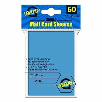 Afbeelding van Arkero G 60 stuks kleine matte kaarthoezen lichtblauw/lichtblauw (matte kaarthoesjes) voor dunne games zoals Yu Gi Oh! Japanse maat