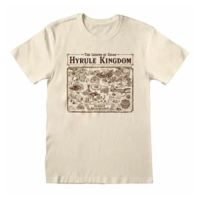 Afbeelding van Henry Tiger Nintendo Legend OF Zelda MAP Hyrule Tshirt print, Heren, Maat: Large, Natural