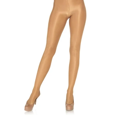 Afbeelding van Glanzende Semi Transparante Panty Tan