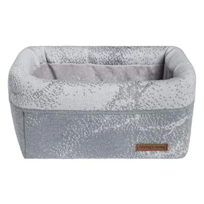 Afbeelding van Baby&#039;s Only Gebreide commodemandje Opbergmandje Commode organizer Babykamer accessoires Marble Grijs/Zilvergrijs
