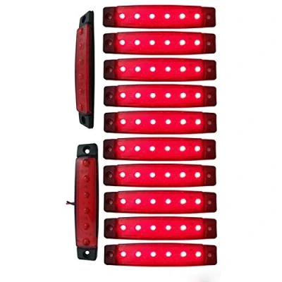 Afbeelding van Yuk 10 stks 9,7 cm 6 LED side Marker Aanhangwagen Sjabloon Lichten voor Truck, Licht Amber, Achterdeel Light, Truck Cab Lichten, RV Konvooi